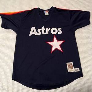 Original Nolan Ryan Astros MLB Mitchell & Ness 1980 Jersey Size 54